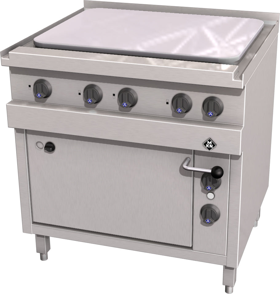Fogão de Placa Cromada c/ Forno - 2123506A - Pinto & Cruz Hotelaria e Equipamentos