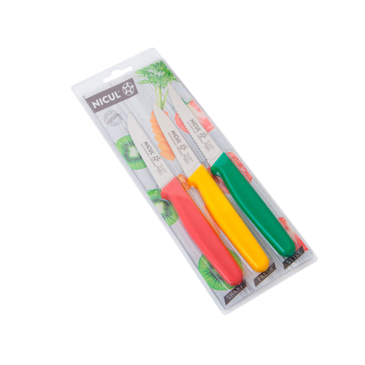 Pack 3 Facas às Cores p/Legumes