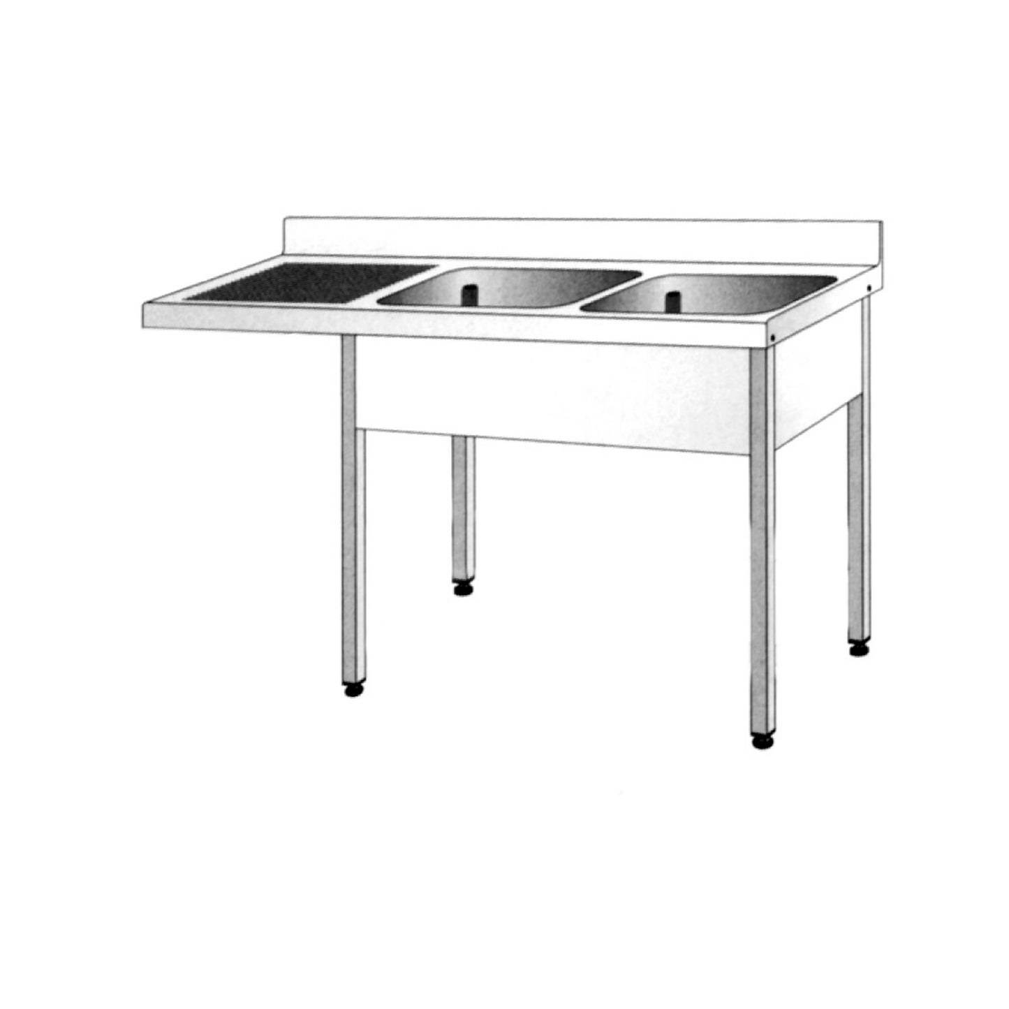 Lavadouro p/Máquina Lavar Louça c/2 Cubas à Direita - FRELAV6 2EI