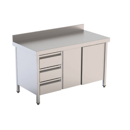 Mesa Trabalho Mural c/Portas e Gavetas à Esquerda - MTMPCAJI-700