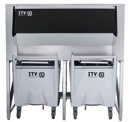 Depósito de Gelo c/Carrinhos 413Kg - p/ Máquinas de Gelo Modulares - Pinto & Cruz Hotelaria e Equipamentos