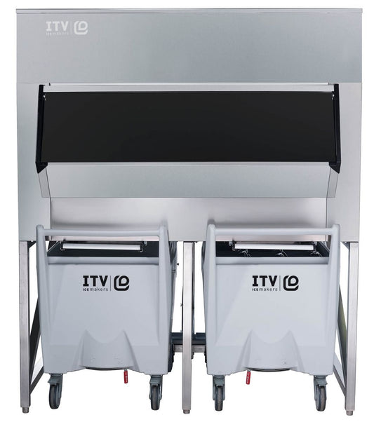 Depósito de Gelo c/Carrinhos 671Kg - p/ Máquinas de Gelo Modulares - Pinto & Cruz Hotelaria e Equipamentos