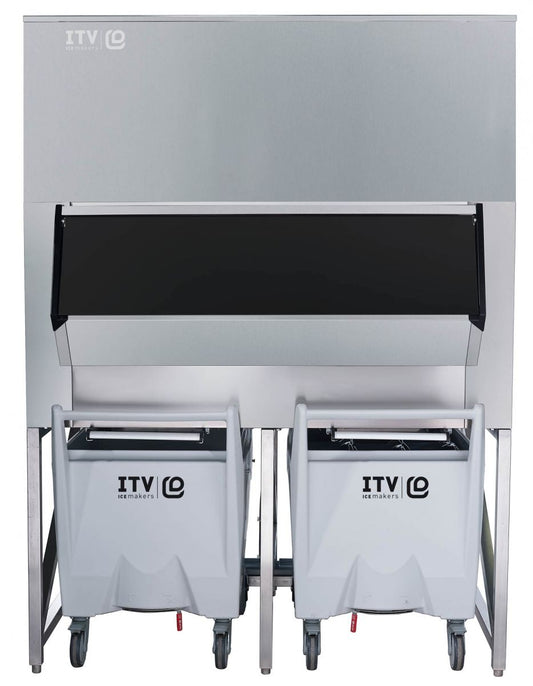 Depósito de Gelo c/Carrinhos 812Kg - p/ Máquinas de Gelo Modulares - Pinto & Cruz Hotelaria e Equipamentos