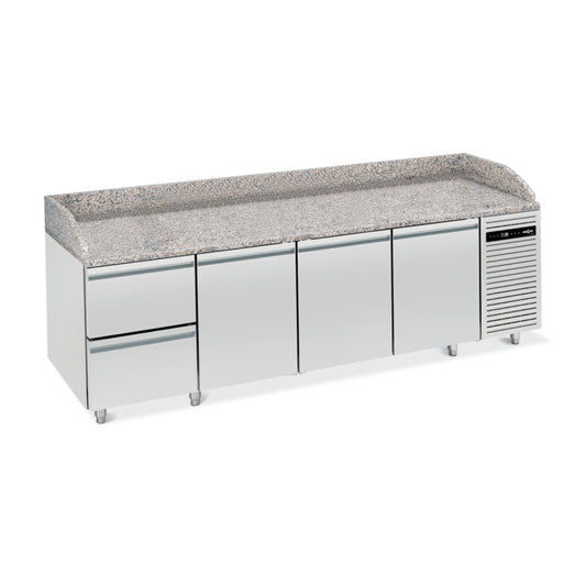 Bancada de Pizza 40x60 c/3 Portas + 2 Gavetas - L6-2560NT
